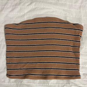 Garage Tan and Black stripped Tube top. Size: L